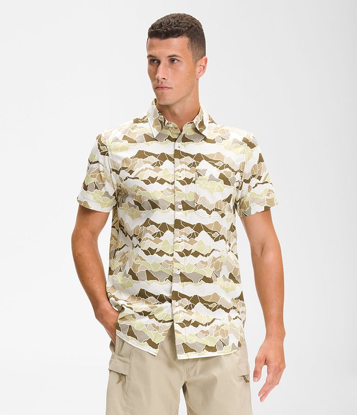 The North Face Koszule Męska Oliwkowe/Camo Krótki Rękaw Baytrail Pattern - BTKG81502